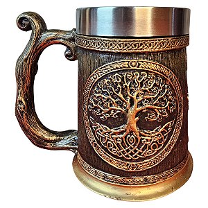 Caneca Árvore Da Vida Copo Inox 600ml