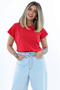 T-SHIRT LISA - VERMELHO - Da Mari Modas