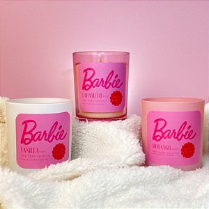 Kit 3 Velas Barbie - Caramelo, Morango, Vanilla - 150g - Cera Vegetal
