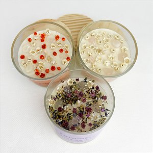 Kit Luz - 1 Vela Laranja, 1 Vela Lavanda e 1 Vela Baunilha - 100% Cera Vegetal