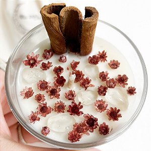 Vela Aromática Canela 95g - Vela Artesanal 100% Cera Vegetal - Vegana