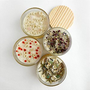 Kit - 1 Vela Laranja, 1 Vela Lavanda, 1 Vela Capim Limao e 1 Vela Baunilha - 100% Cera Vegetal