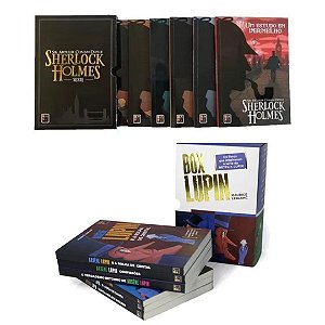 Kit Box Sherlock Holmes com 6 Livros e Box Lupin com 6 Livros (12 Livros)