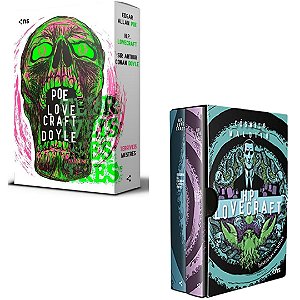 Kit com 2 Boxes - Terríveis Mestres Lovecraft + Cósmico Maldito Poe, Lovecraft e Doyle - 5 Livros