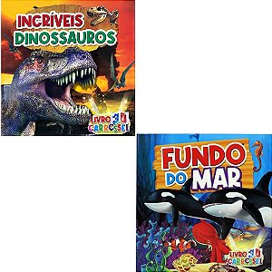 Kit: 2 Livros 3D Carrossel - Incríveis Dinossauros e Fundo do Mar