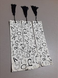 Marcador de Páginas de Tecido com Tassel Personalizado - Letras