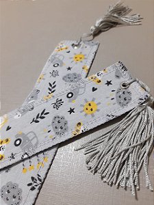 Marcador de Páginas de Tecido com Tassel Personalizado - Nuvem