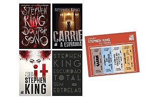 Kit Stephen King No Cinema + 4 Livros + Marcadores Magnéticos