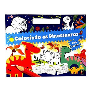 Prancheta Com Adesivos - Colorindo Os Dinossauros