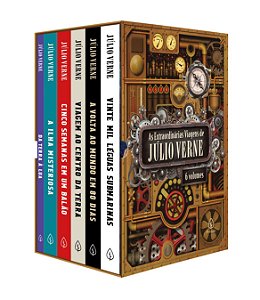 Box As extraordinárias viagens de Júlio Verne com 6 livros