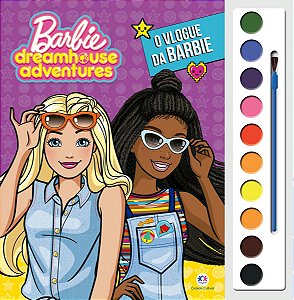 Livro de colorir com aquarela - Barbie - O vlogue da Barbie