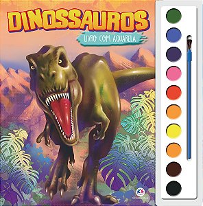 Livro de colorir com aquarela - Dinossauros