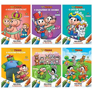 Kit Turma da Mônica para colorir com 6 livros - Meninos