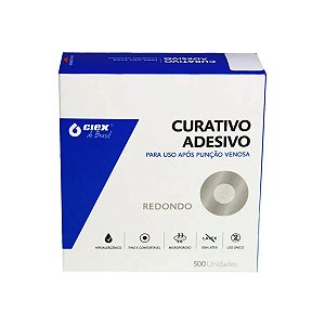Bandagem Anti Septica Curativo Redondo Blood Stop Ciex 500 unidades