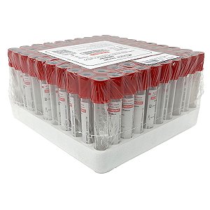 Tubo para Coleta de Sangue a Vácuo 4ml Siliconizado Vermelho 100 tubos