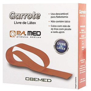Garrote Descartável 45cm Livre de Látex Cbemed 25 Tiras
