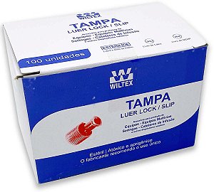 Tampa Luer Lock Slip Macho Fêmea Estéril Wiltex 100 unidades