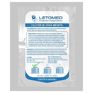 Coletor de Urina Infantil Unissex 100ml Letomed 10 unidades