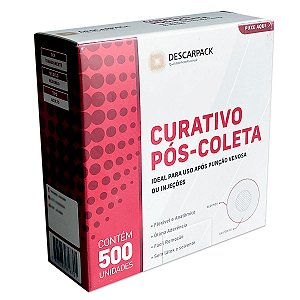 Curativo Branco Pós Coleta Redondo Adulto Descarpack 500 unidades
