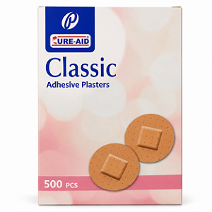 Curativo Redondo Bege Classic 25mm Cure-Aid 500 Unidades
