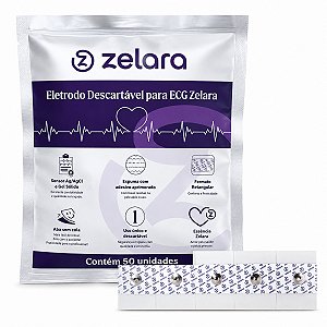 Eletrodo ECG Descartável com Espuma Gel Zelara com 50 Unidades