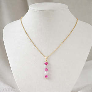 COLAR FEMININO COM PEDRAS NATURAIS "AURORA MINIMAL"