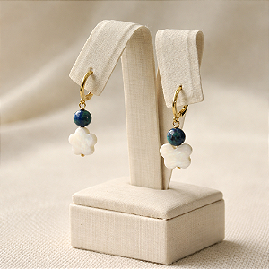 ARGOLA DE MADREPÉROLA E CRISOCOLA "PLANETA TERRA"