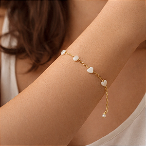 PULSEIRA FEMININA COM MADREPÉROLAS "LUMINÉE"