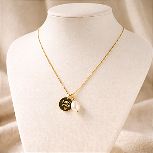 COLAR FEMININO PÉROLA DE ÁGUA DOCE "DOCE AMOR"