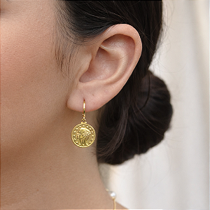 ARGOLA FEMININA MOEDA LIRA