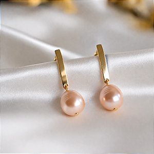 BRINCO COM PÉROLA DE AGUA DOCE "ÉLANCE"