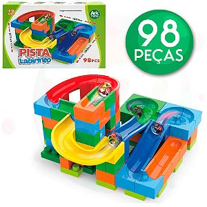 Pista Bolinhas de Gude Blocos para Montar 98 Peças
