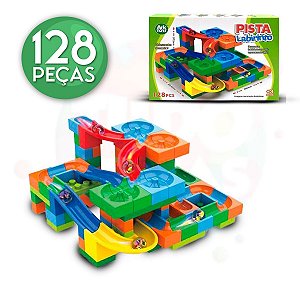 Pista Bolinhas de Gude Blocos para Montar 128 Peças