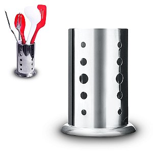 Porta Talher Inox Redondo com Base