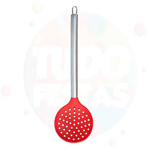 Escumadeira Silicone com Cabo Inox