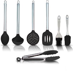 Kit Silicone 7 Pçs Utensílios de Cozinha