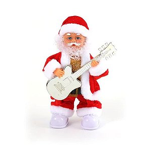 Papai Noel Musical Guitarrista com Movimento Luz e Som
