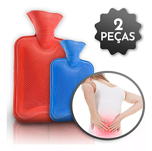 Kit Bolsas Térmica Borracha 1 e 2 Litros Compressa Água Quente Fria Grande e Pequena
