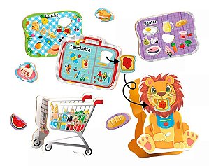 Jogo Ache E Encaixe Hora Do Lanche Brinquedo Educativo Montessori