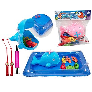 Brinquedo Pescaria Infantil Pesca Peixe Com Piscina Inflável