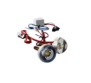 Strobo Automotivo Eagle Eyes 2 Leds Branco Redondo Com Lente