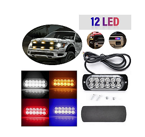 Kit Strobo Automotivo 12 Leds caminhão máquinas empilhadeira