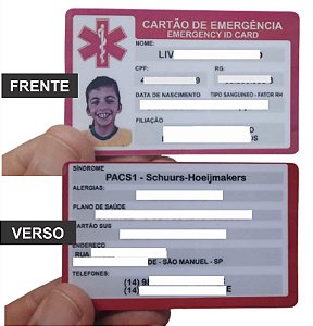Cartão Emergência PVC