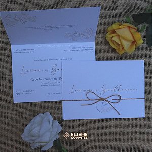 Convite de Casamento Rústico Minimalista