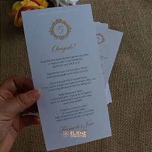 Cartão de Agradecimento Dourado