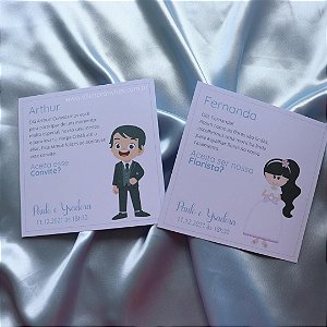 Convite para Pajem ou Dama Azul Serenity