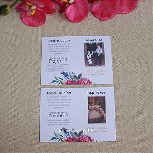 Convite para Pajem ou Dama Rosa Fúcsia