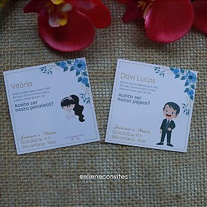 Convite para Pajem ou Dama | Azul Royal