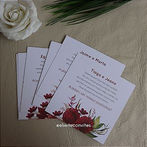 Convite para padrinhos Floral Marsala