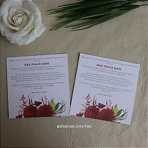 Convites para os Pais | Marsala